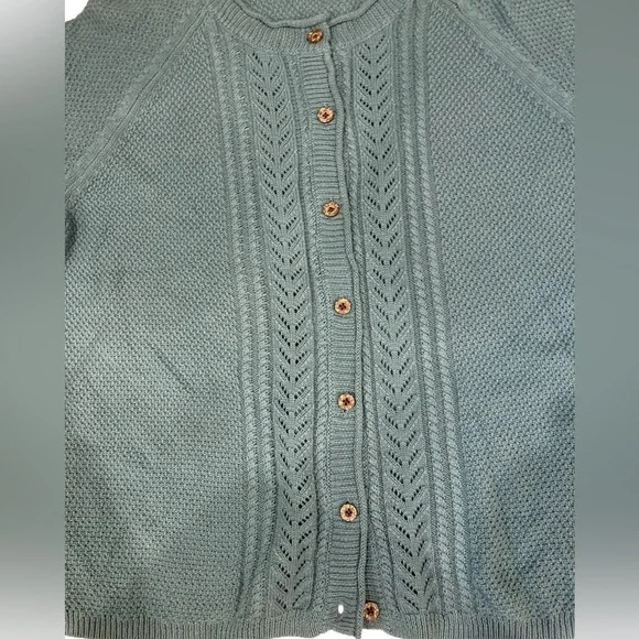 Coldwater Creek cardigan grandmacore button up oversized basic knit sweater - Picture 3 of 16